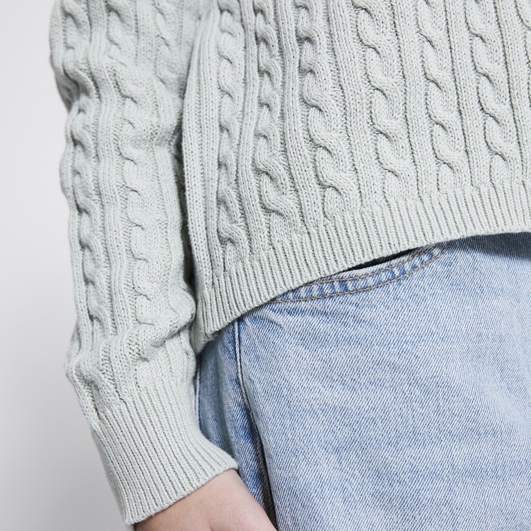 Cable knit cardigan "Majken" Green